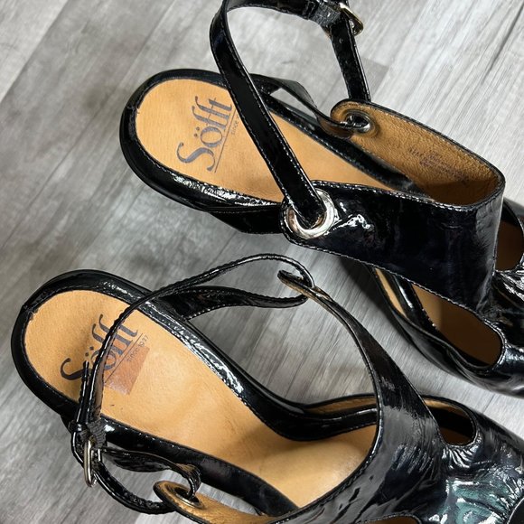 Sofft Patent Leather Back Slingback Cutout Sandals Pumps 9 1/2 - Picture 9 of 10